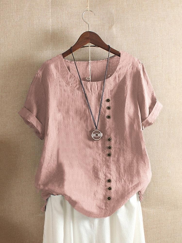 Helvano | Baumwollbluse mit Knöpfen für Damen