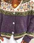 Helvano | Gemusterte Herren-Strickjacke mit Knopfleiste