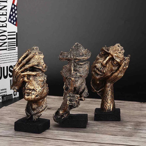 Helvano | Abstrakte Skulptur im Scandi-Stil in Gold