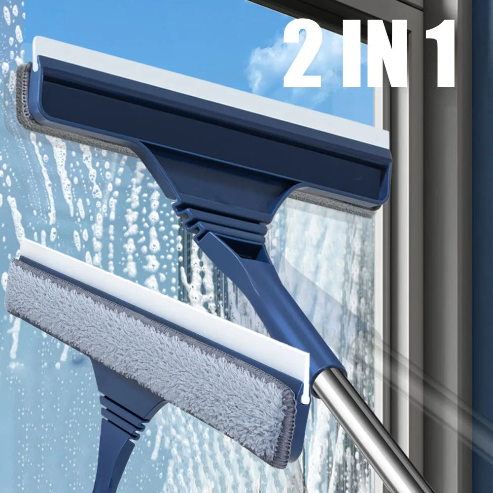 Helvano | 2-in-1 Fensterwischer mit Teleskopstiel