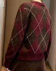 Helvano | Strickpullover mit Rautenmuster und Rundhals