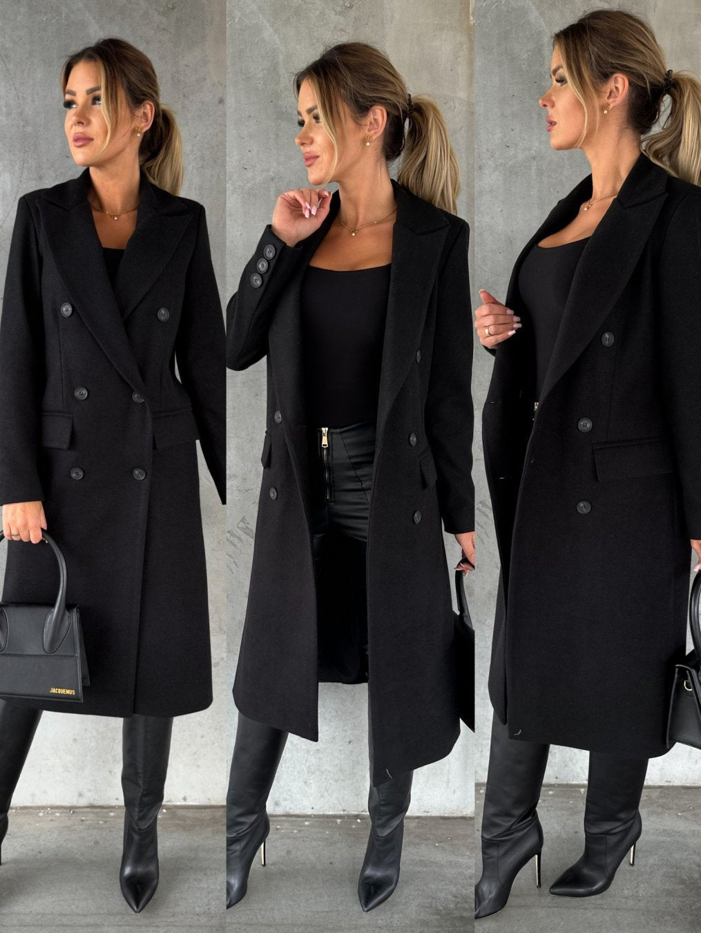 Helvano | Zweireihiger Wollmischung-Mantel für Damen