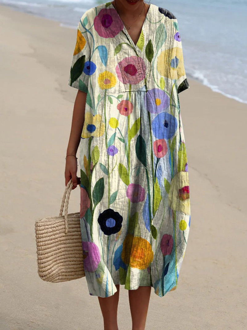 Helvano | Buntes Sommerkleid mit Blumenmuster