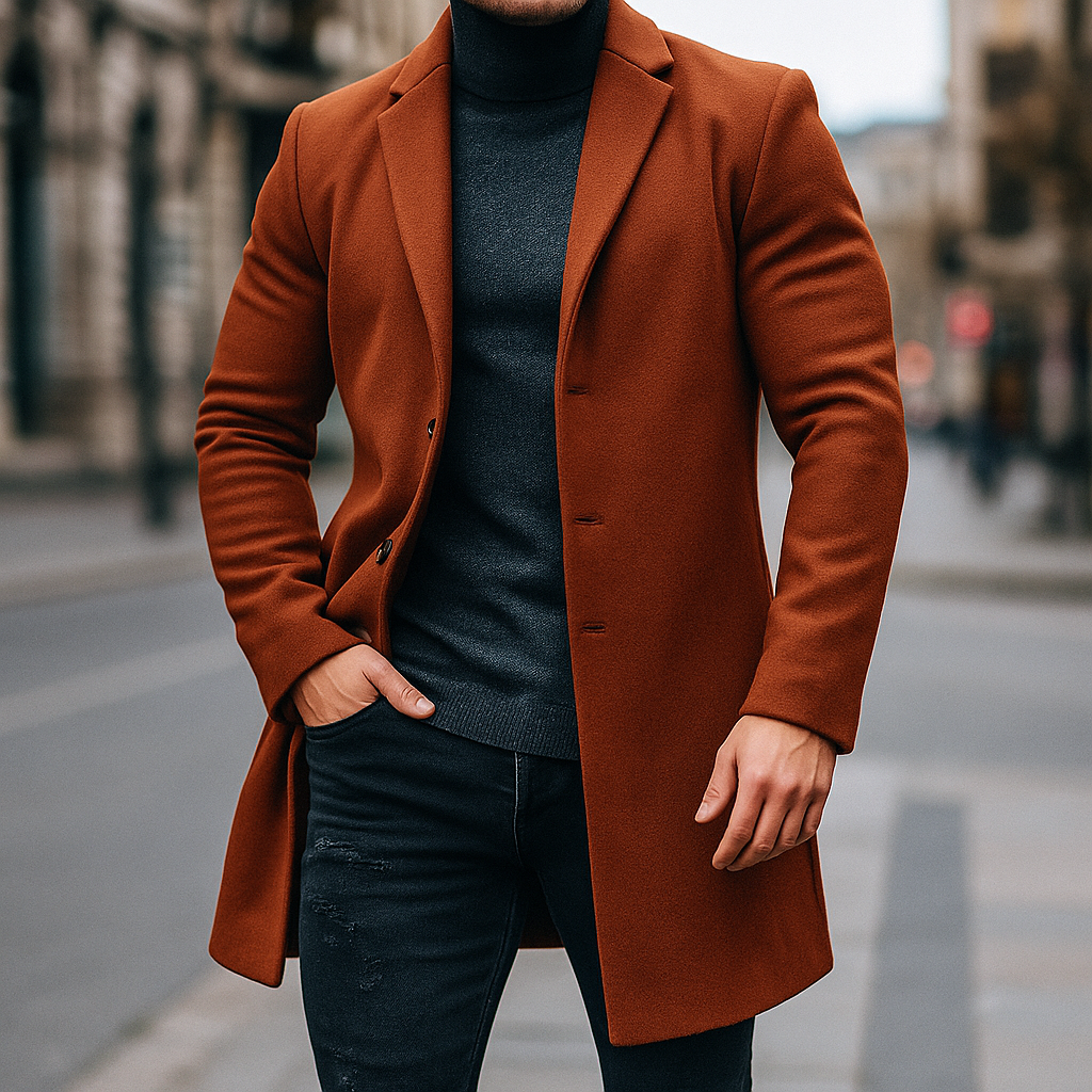 Helvano | Herren-Trenchcoat aus Wollmischung