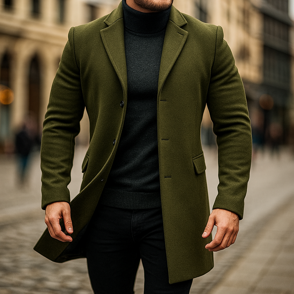 Helvano | Herren-Trenchcoat aus Wollmischung