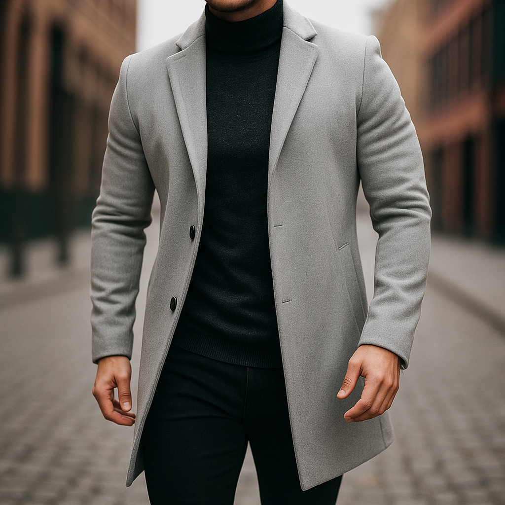 Helvano | Herren-Trenchcoat aus Wollmischung