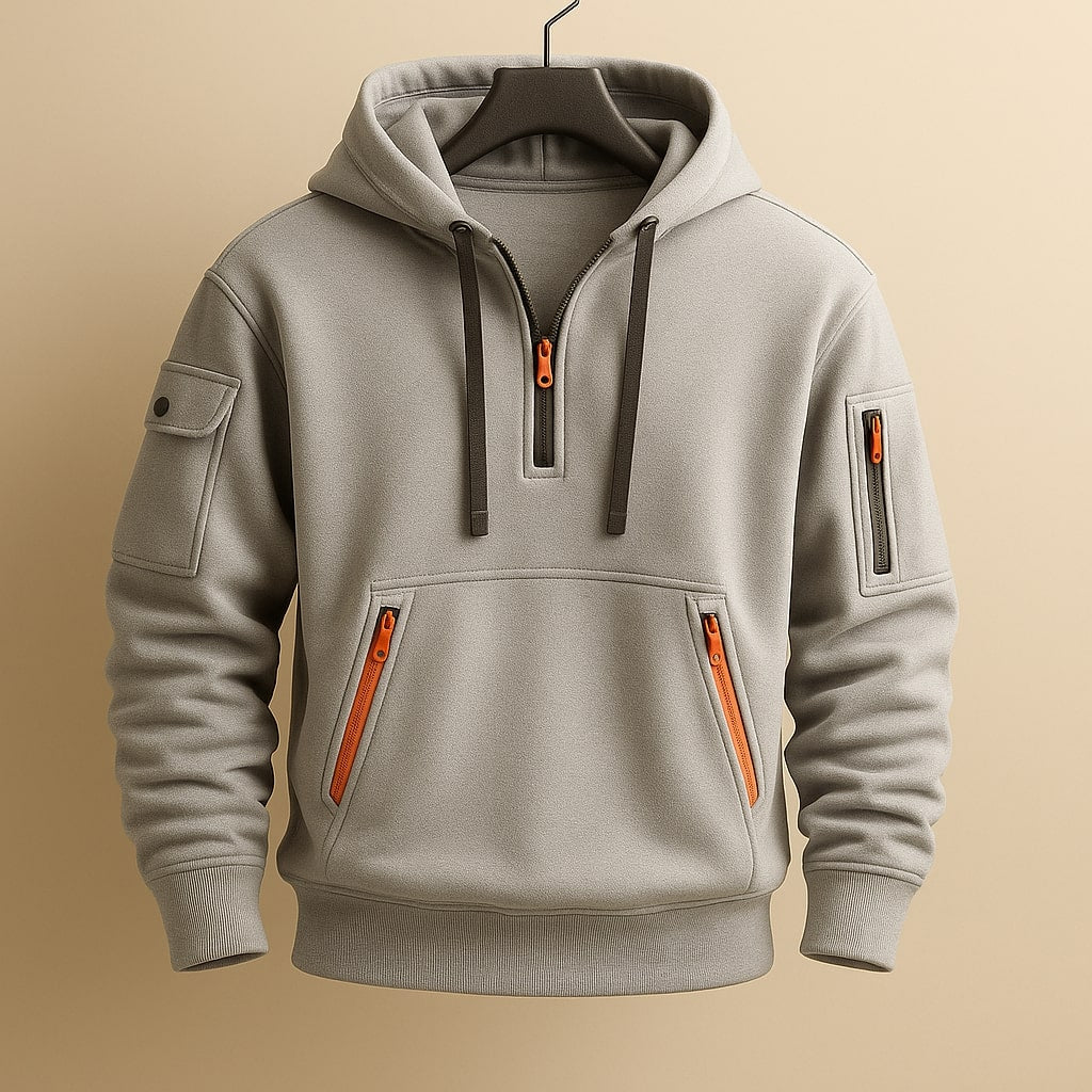 Helvano | Fleece-Hoodie mit Half-Zip für Herren