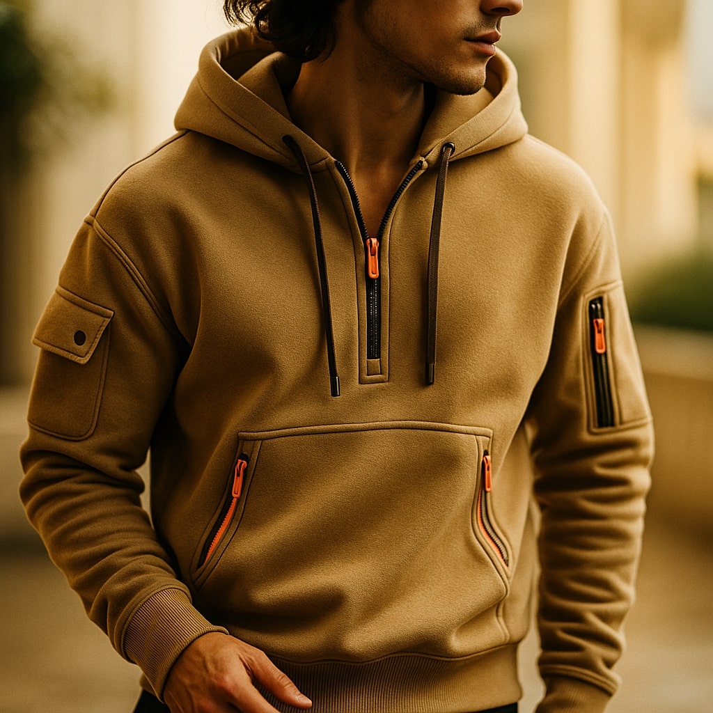 Helvano | Fleece-Hoodie mit Half-Zip für Herren