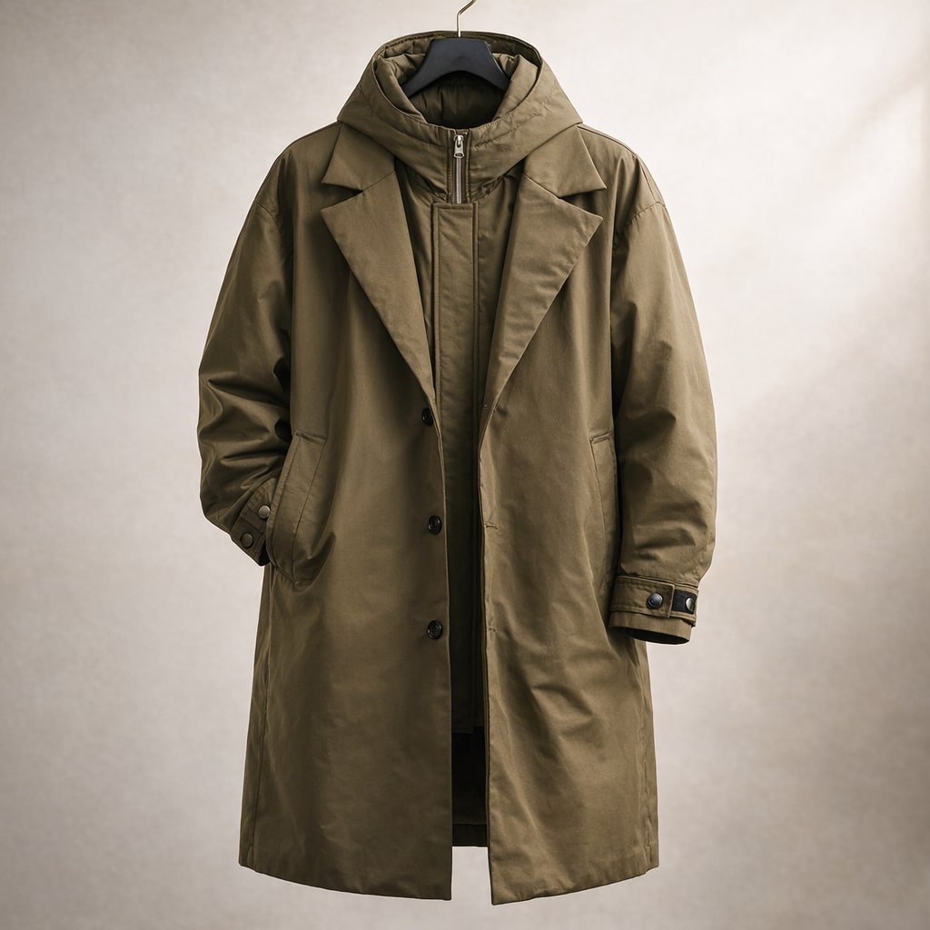 Helvano | Langer Layered-Mantel für Herren