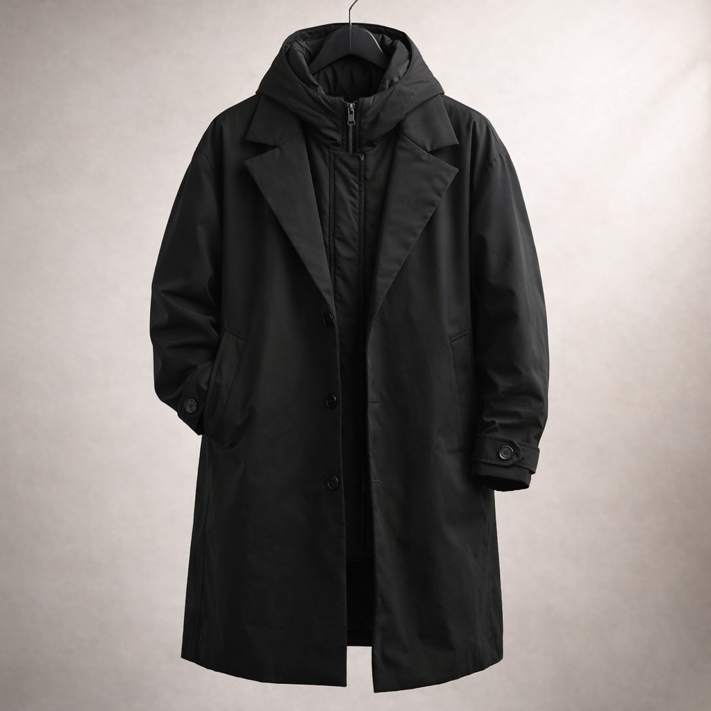 Helvano | Langer Layered-Mantel für Herren