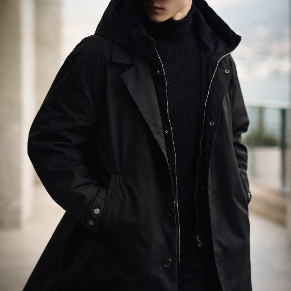 Helvano | Langer Layered-Mantel für Herren