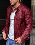 Helvano | Herren-Lederjacke mit Kapuze