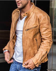 Helvano | Herren-Lederjacke mit Kapuze