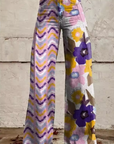 Helvano | Boho Blumenhose für Damen in Violett