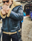 Helvano | Herren Lederjacke mit gefüttertem Stehkragen