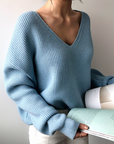 Helvano | Bequemer Pullover mit V-Ausschnitt für Damen
