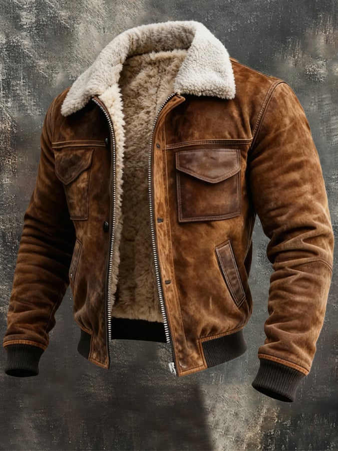 Helvano | Sherpa-gefütterte Jacke für Herren in Braun