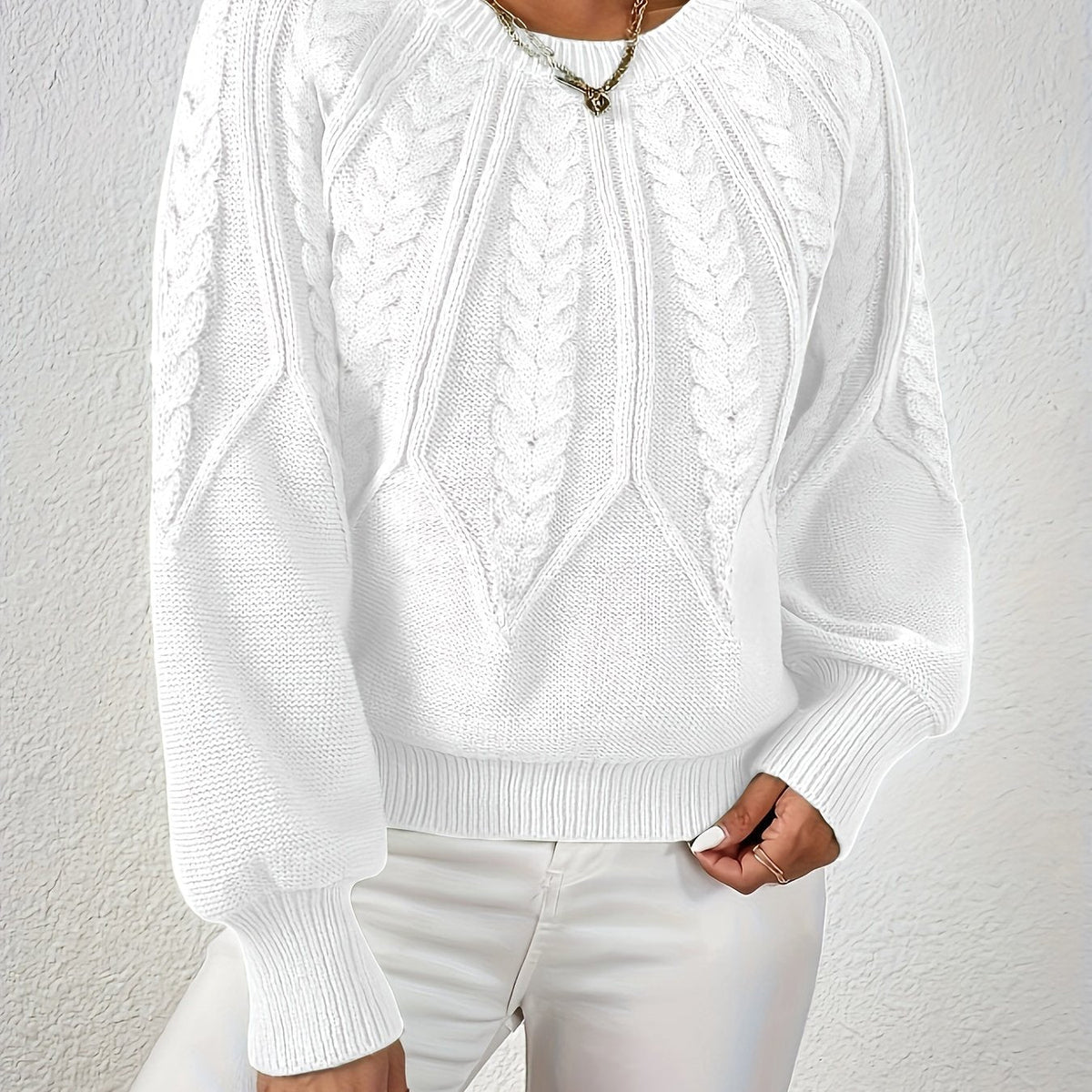 Helvano | Lockerer Zopfstrickpullover für Damen