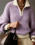 Helvano | Lockerer Half-Zip Strickpullover für Damen