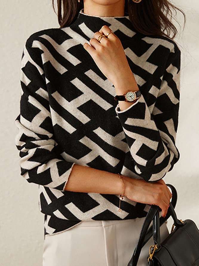 Soviska | Damen Strickpullover mit geometrischem Muster