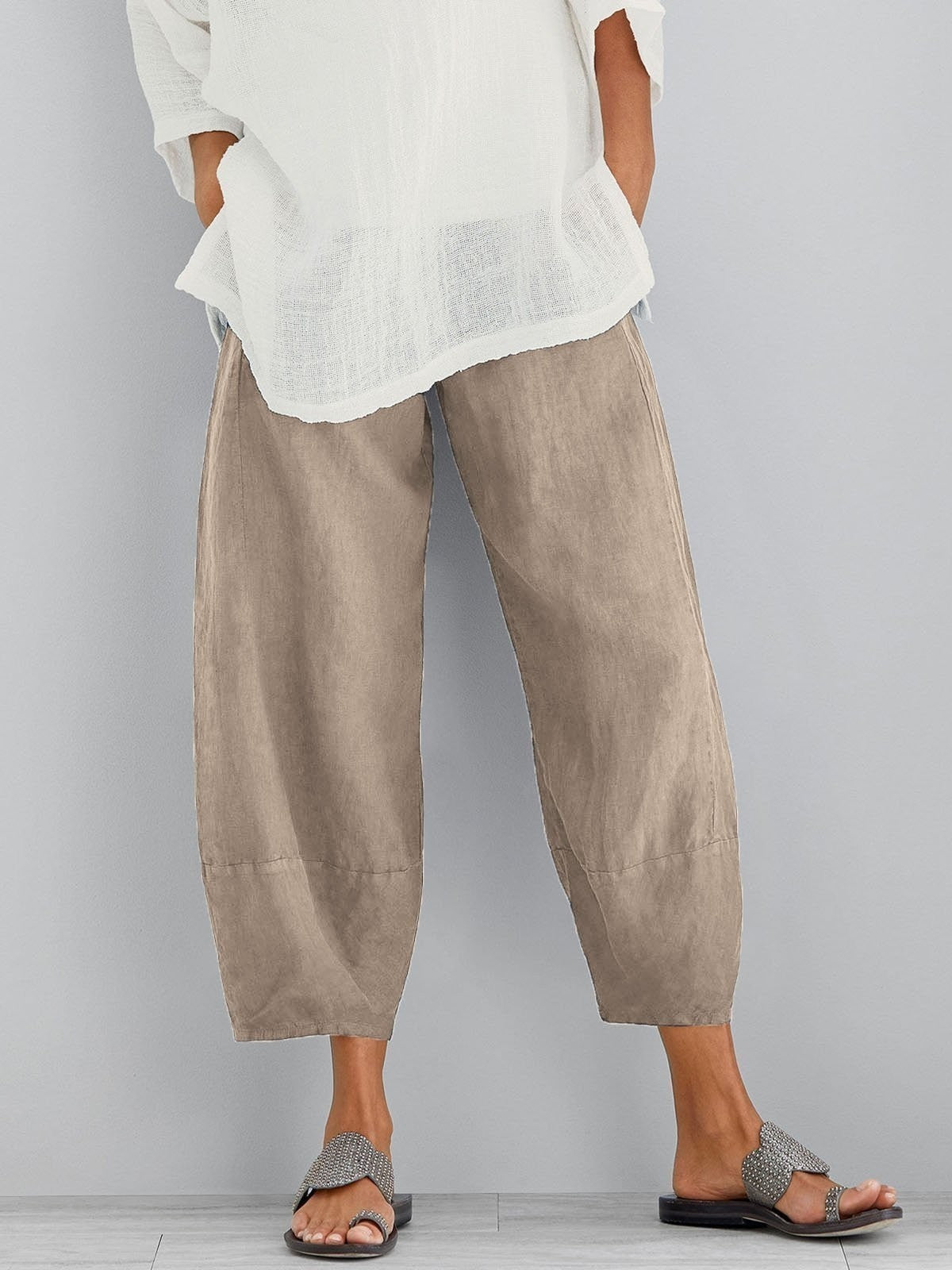 Helvano | Cropped Baumwollhose für Damen