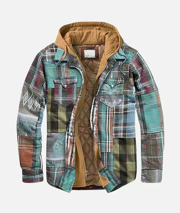 Helvano | Karierte Patchwork-Jacke für Herren