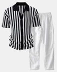 Helvano | Herren-Set Häkelhemd & Leinenhose