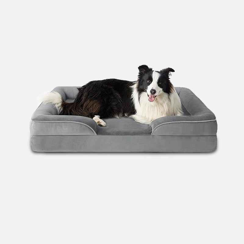 Helvano | Orthopädisches Hundebett in Grau &amp; Schwarz