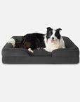 Helvano | Orthopädisches Hundebett in Grau & Schwarz