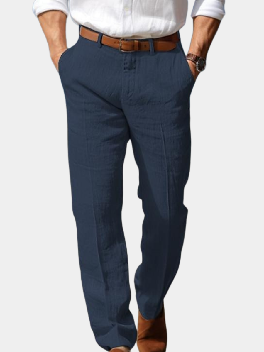 Helvano | Leinenhose für Herren mit Gürtelschlaufen