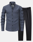 Helvano | Herren-Set: Kariertes Hemd & Slim-Fit-Hose