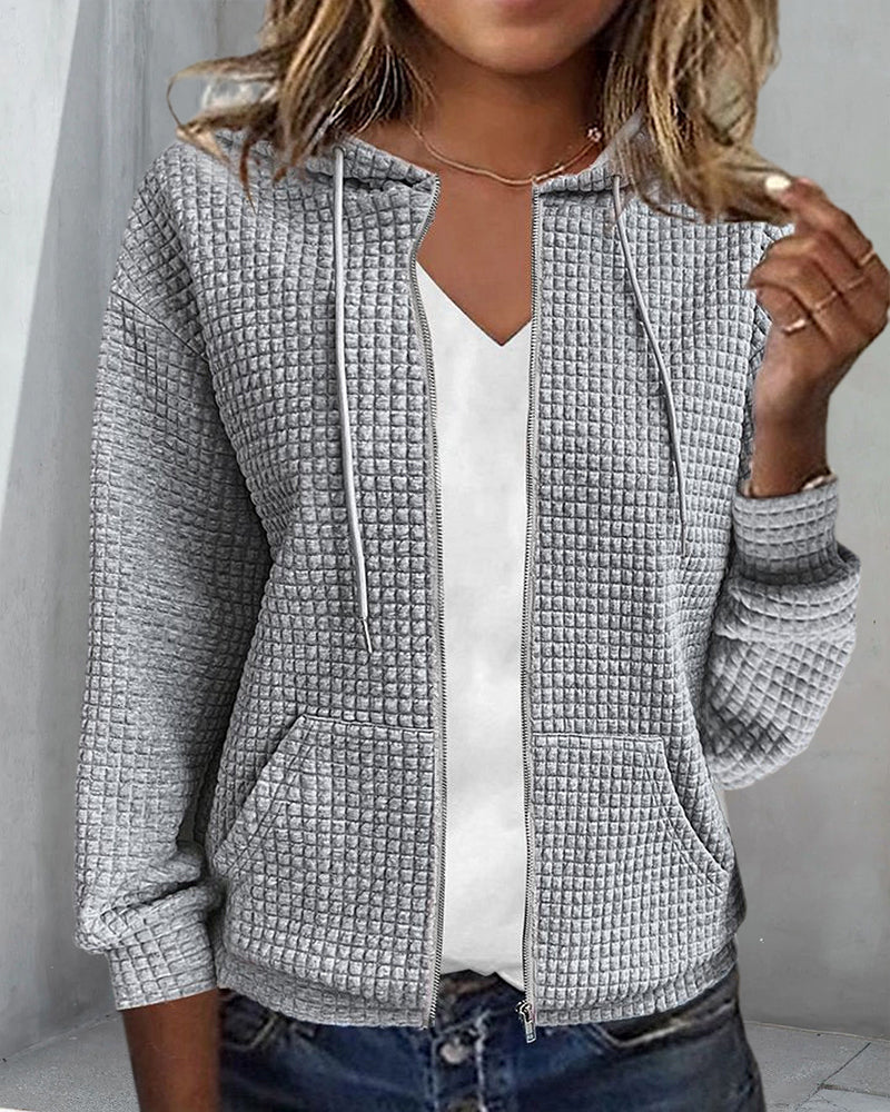 Helvano | Strickjacke mit Kapuze und Reissverschluss für Damen