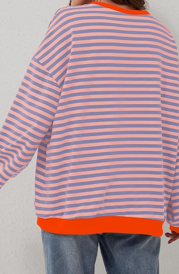 Helvano | Oversized Gestreiftes Damen Sweatshirt