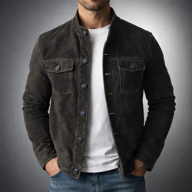 Helvano | Wildlederjacke mit Knöpfen für Herren