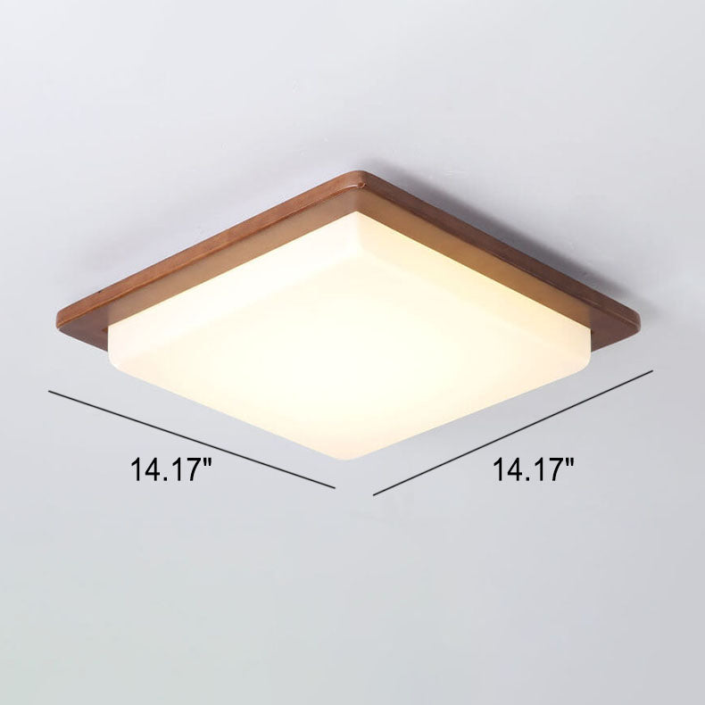 Helvano | Quadratische LED-Deckenleuchte aus Nussbaum