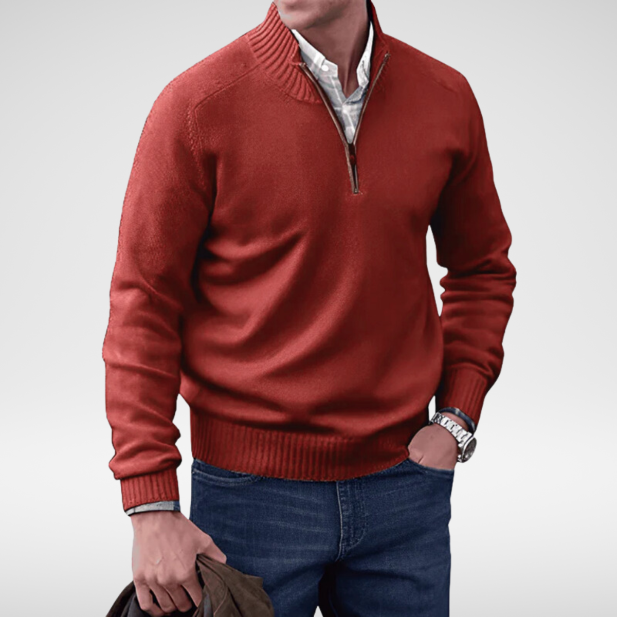 Helvano | Herren-Strickpullover mit Rundhalsausschnitt