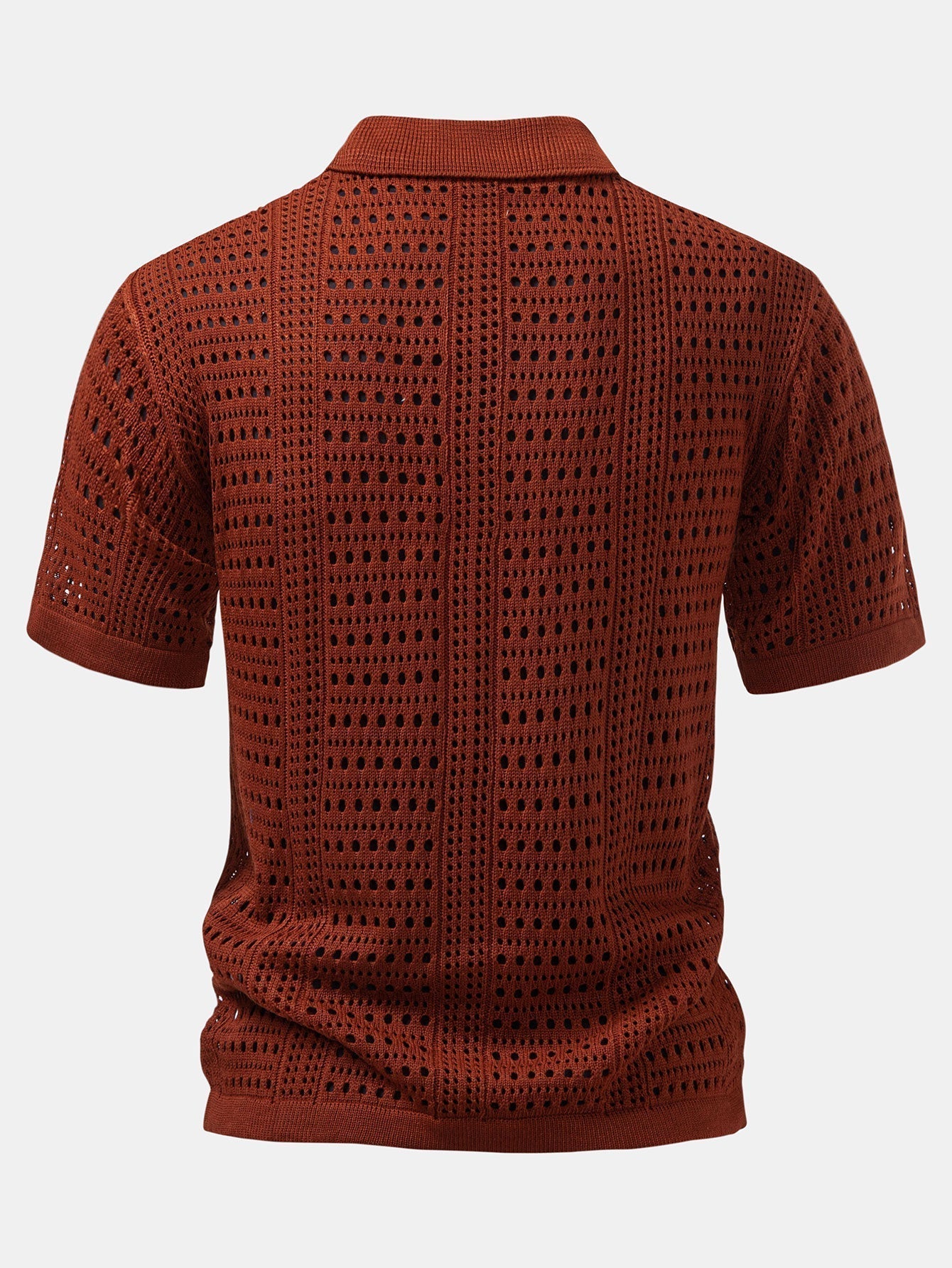 Helvano | Herren-Set Häkel-Poloshirt mit V-Ausschnitt &amp; Leinenhose