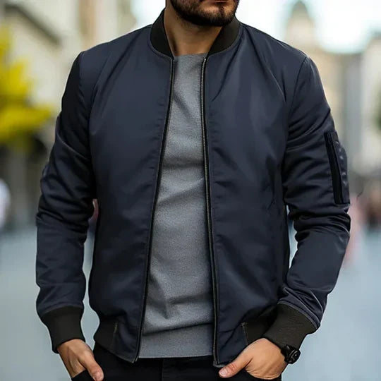 Helvano | Strukturierte Zip-Jacke für Herren