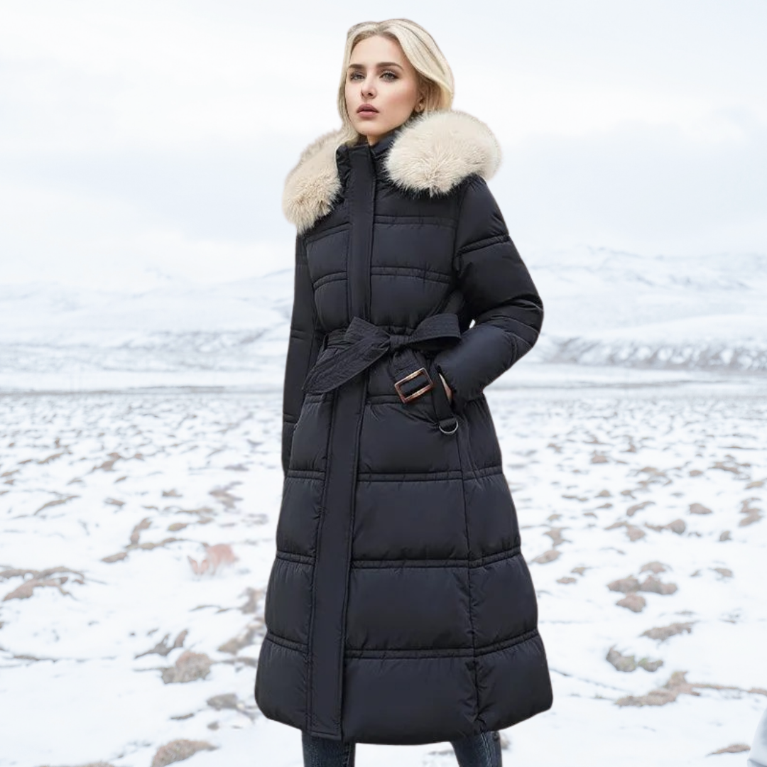 Helvano | Tailliertes Winterkleid für Damen mit langen Ärmeln