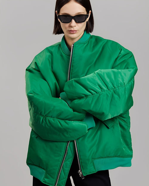 Helvano | Oversized Bomberjacke mit Reissverschluss für Damen