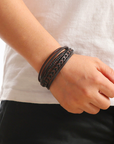 Helvano | Herren-Lederarmband in Schwarz