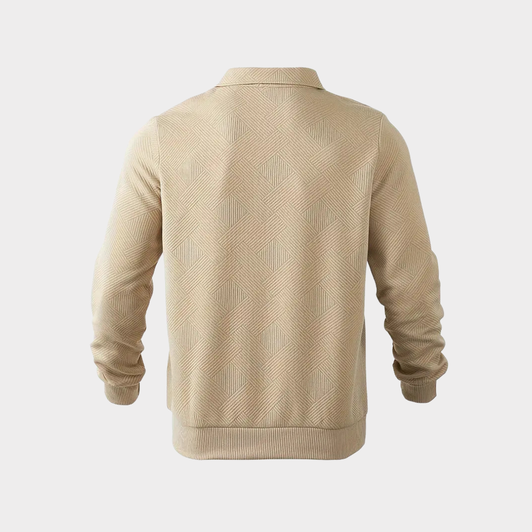 Helvano | Strukturierter Half-Zip Pullover für Herren
