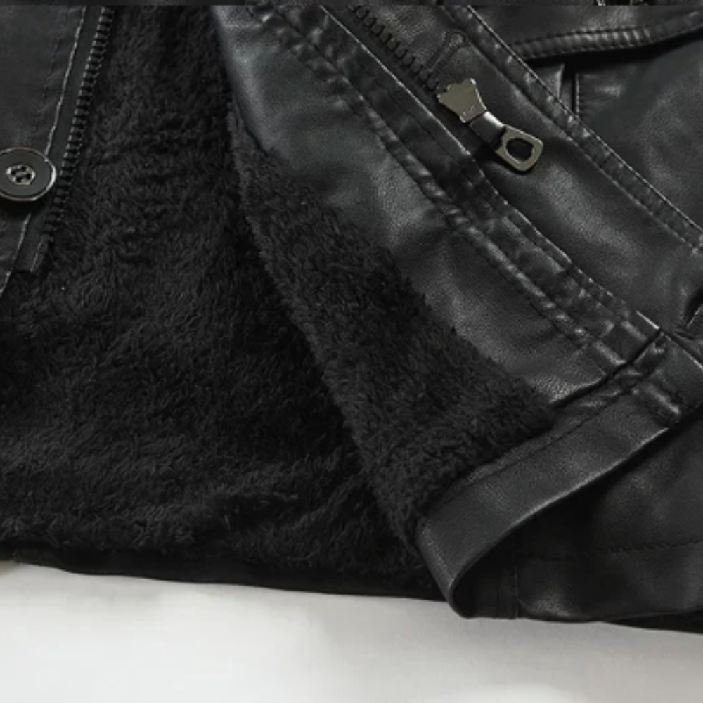 Helvano | Lange Bikerjacke aus Leder für Herren