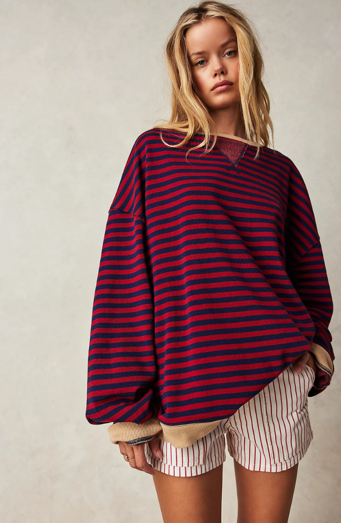 Helvano | Oversized Gestreiftes Damen Sweatshirt
