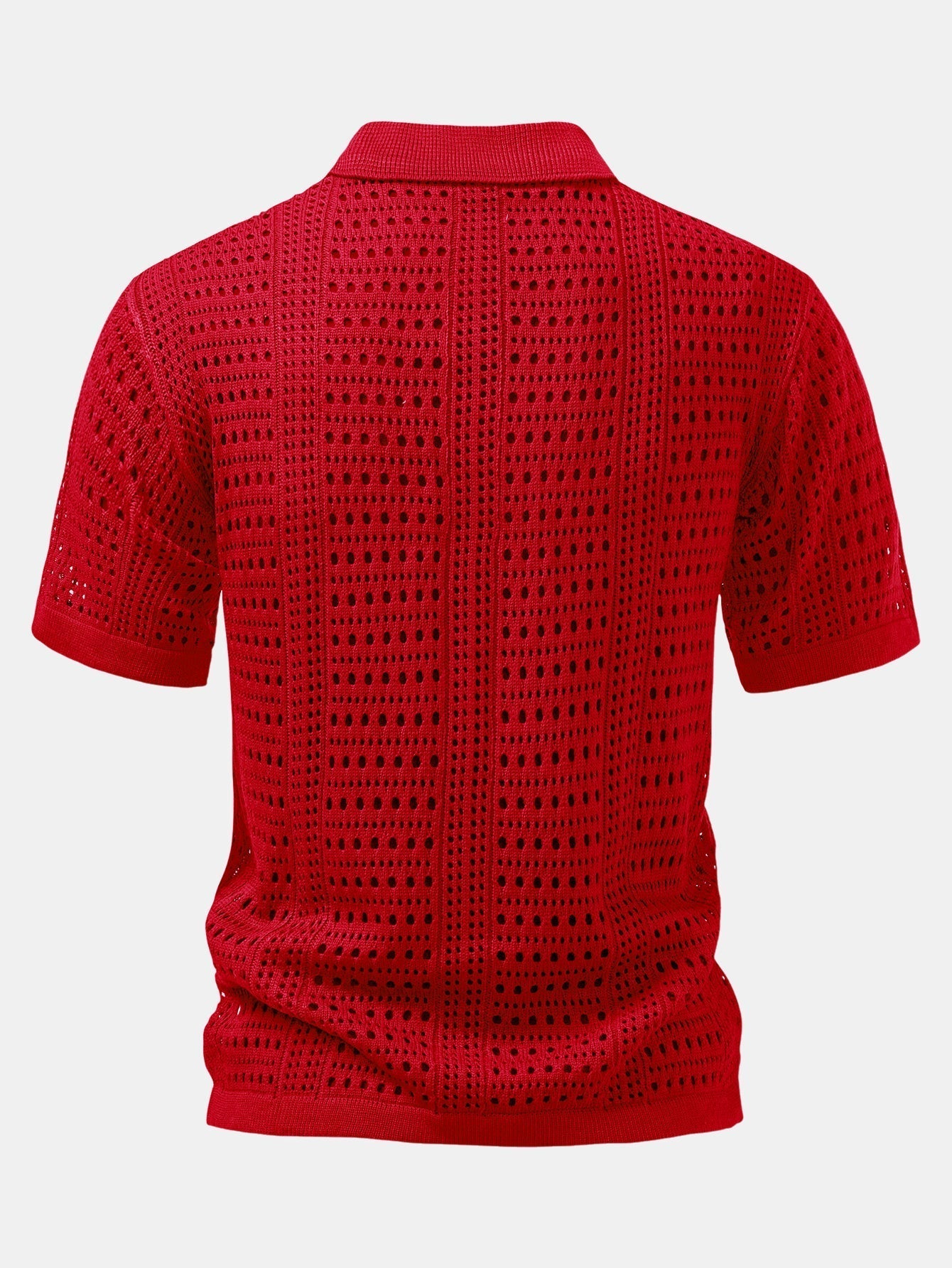 Helvano | Herren-Set Häkel-Poloshirt mit V-Ausschnitt &amp; Leinenhose