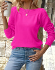 Helvano | Damen Strickpullover mit Ajour-Ärmeln