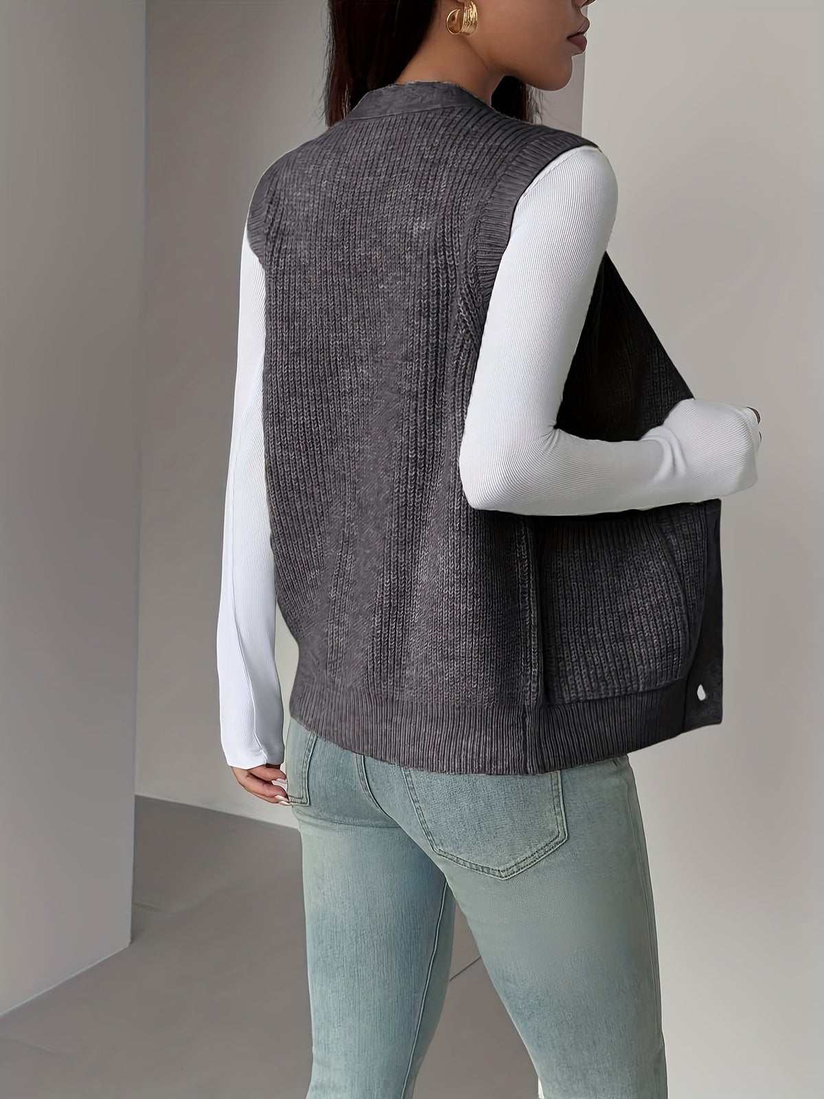 Helvano | Strickweste mit V-Ausschnitt für Damen