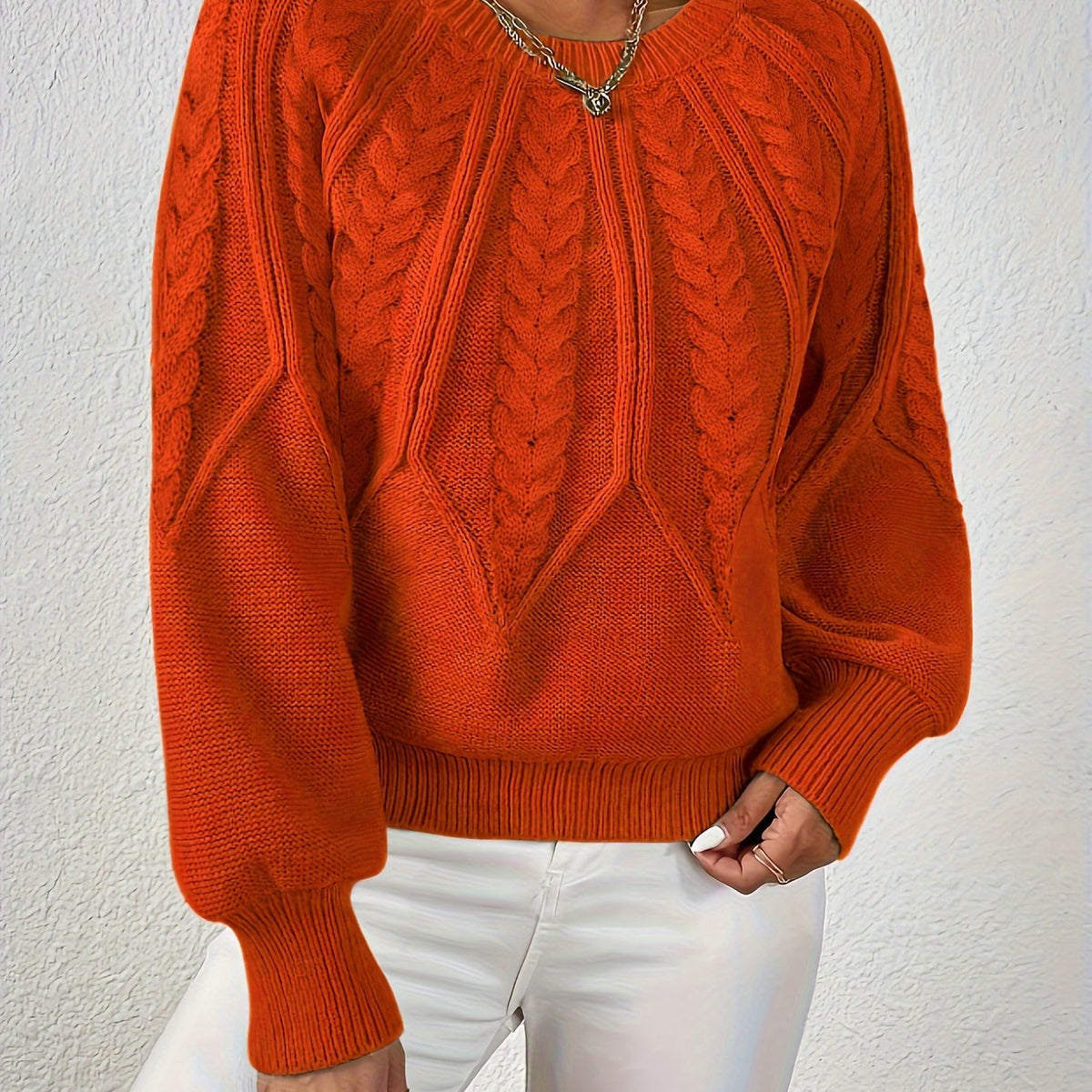 Helvano | Zopfstrick-Pullover mit Rundhals