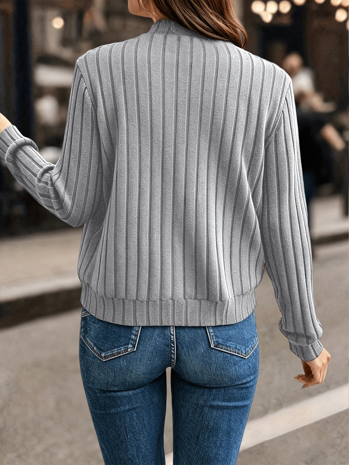 Helvano | Damen Rippstrick-Jacke mit Reissverschluss