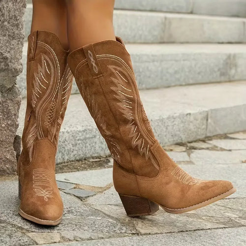 Helvano | Cowboystiefel mit Stickerei für Damen